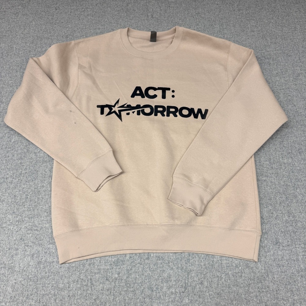 Smart Blanks TXT Tomorrow X Together Sweatshirt Large Tan Graphic K-Pop Merch L